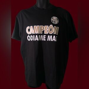 AMÉRICA , CAMPEÓN ÓDIAME MÁS , BLACK T - SHIRT  , AVENUE 1975 , SIZE LARGE